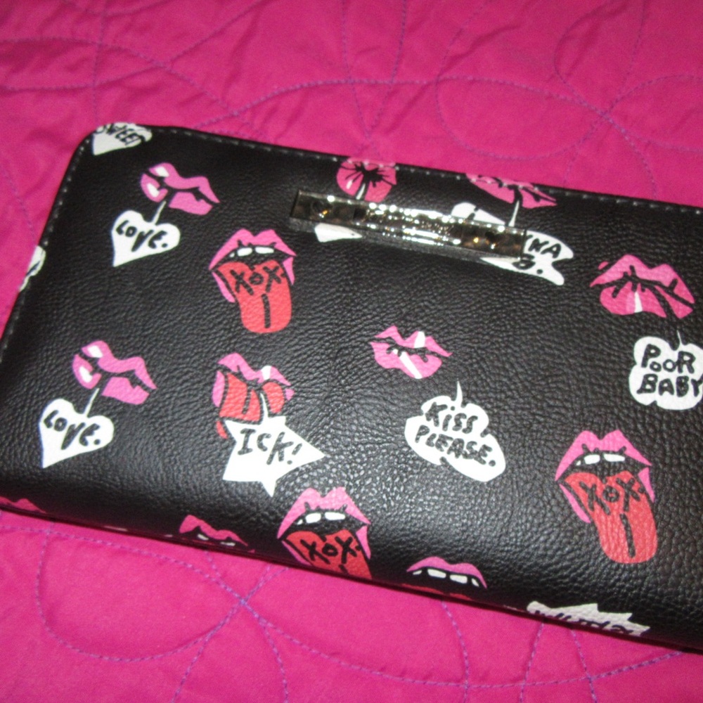 Betsy's Johnson Black and Pink Graphic Wallet